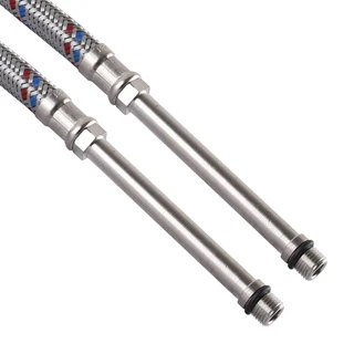 Шланг для змішувача Solomon (нерж.) М8х1/2&Prime; 0,8м HY6201A LONG-штуцер 70мм ПАРА в БЛІСТЕРІ SH2006