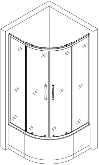 Душова кабіна півкругла WARTA H90FW (H90W) BRAVO (2уп.)