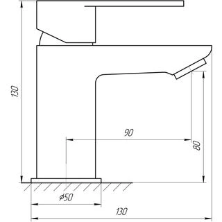 Змішувач для умивальника TOPAZ BARTS TB 07201-H36 висота H-130мм ,шланги TAQ-M1055,D35