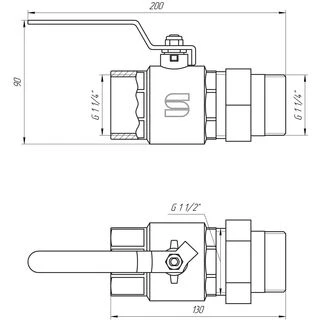 Кран кульовий прямий з американкою SELBA 1 1/4&Prime; КР SL1509