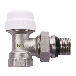 Кран радіаторний кутовий ECO Technology ECO5017  (ECO5027) 1/2&Prime; під термоголовку з ущільнювачем