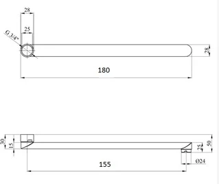 Вилив змішувача Globus Lux M72 18F