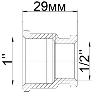 Муфта редукційна 1&Prime;х1/2&Prime;ВВ нікельована Ni 08761.02