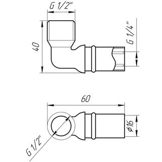 Кутник із зовнішньою різьбою прес APE ITALY AP 153 1/2&Prime;х16