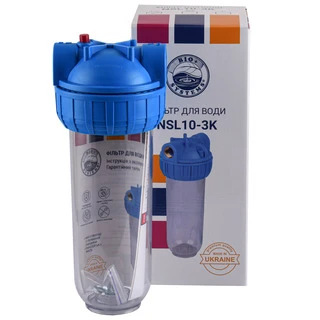 Фільтр-колба 3-х комп. + ключ, планка, БЕЗ картриджа Bio+ systems NSL10-3K, 3/4&Prime;