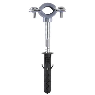 Хомут в зборi CR     3/8&Prime; (16-19мм) з гвинтом-шурупом 8*80 та дюбелем в уп., сірий