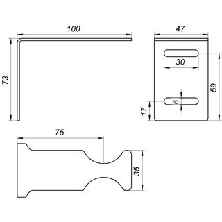 Кронштейн секційного радіатора CRISTAL NS-1012 кутовий оцинкований 100x77x47мм (кратно 2)