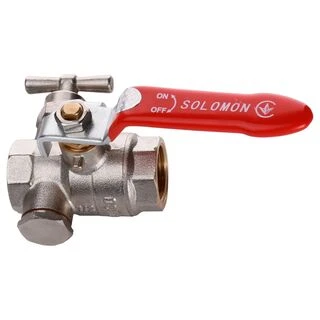 Кран кульовий повнопрохiдний зі спускником повітря SOLOMON 1/2&Prime; B1018