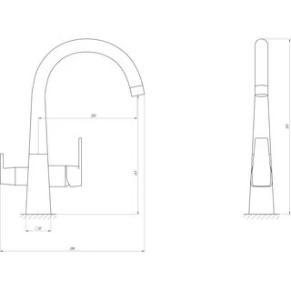 Змішувач для кухні під осмос Globus Lux LAZER GLLR-0999-3-TITANIUM