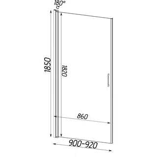 Душові двері PROSNA 90TCW.Line (90W.Line) BRAVO (1уп.)