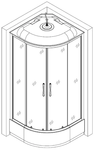 Душовий бокс півкруглий BARYCZ L90GBS (L90B) BRAVO (4уп.)