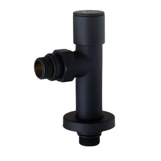 Набір Кран вентильний кутовий з американкою SOLOMON LUX 1/2&Prime;  7777  (2шт.) BLACK   (1уп)