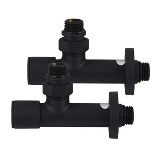 Набір Кран вентильний кутовий з американкою SOLOMON LUX 1/2&Prime;  7777  (2шт.) BLACK   (1уп)