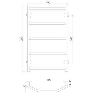 Рушникосушарка UNIO LT W 700-400-5 Драбинка Трапеція вода