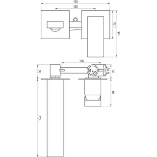Змішувач для умивальника TOPAZ ODISS TO 18235-H66