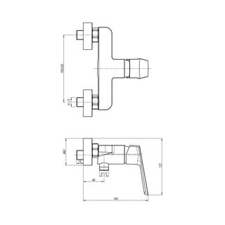 Змішувач для душа TOPAZ LEXI TL 21701-H57-GB cartridge D35 титан блиск PVD (комплект)