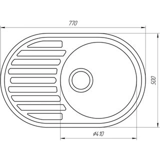 Гранітна мийка Globus Lux OHARA чорний металік 770х500мм-А0001