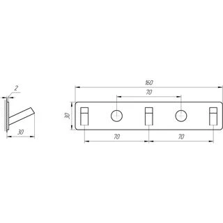 Планка з гачками TOPAZ TKB 9385-3