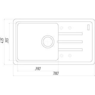 Гранітна мийка Globus Lux LUGANO мигдаль 780х435мм-А0008