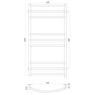 Рушникосушарка UNIO LDE EL 1000-500-9 BLK Драбинка Дуга Еліт електро чорна