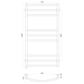 Рушникосушарка UNIO LDE ER 1000-500-9 BLK Драбинка Дуга Еліт електро чорна