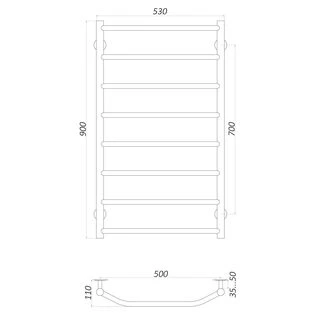 Рушникосушарка UNIO LT ER 900-500-8 Драбинка Трапеція електро