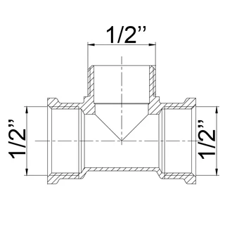 Трійник 1/2&Prime;ВЗВ латунний 211Б