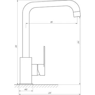 Змішувач для кухні TOPAZ BARTS TB 07423-H36-BL