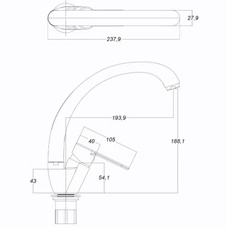 Змішувач для кухні Globus Lux Dolly GLD-0203S
