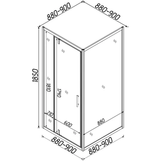 Душова кабіна квадратна без піддона MORAVA N90TB.Mosaic (N90B.Mosaic) BRAVO (1уп.)