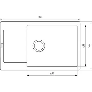 Гранітна мийка Globus Lux MALABI мокко 780x500мм