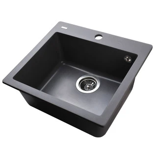 Гранітна мийка Globus Lux AOSTA сірий металiк 490x455мм-А0003