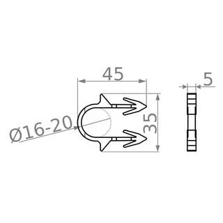 Такерна гарпун-скоба для кріплення труби теплої підлоги &Oslash;16-20 довжина 45мм чорна (300шт)