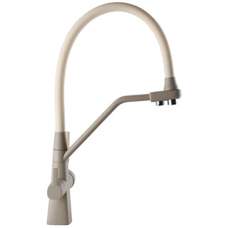 Змішувач для кухні під осмос Globus Lux GLLR-0700-L-04-06 гофрований  на гайці латунь, Беж-Бежевий