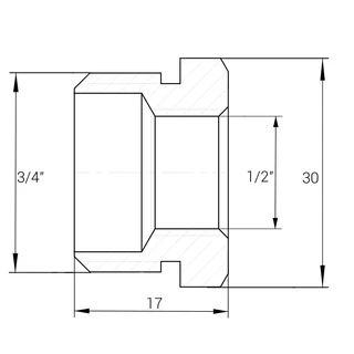 Футорка 3/4&Prime;х1/2&Prime;ЗВ нікельована А0702А(нк)