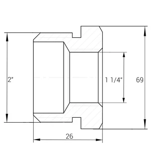Футорка 2&Prime;х 1 1/4&Prime;ЗВ нікельована А0756А(нк)