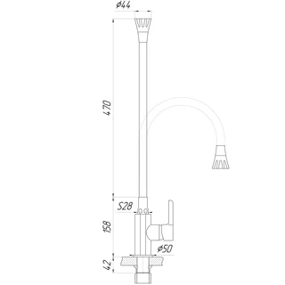 Змішувач для кухні Domino PRESTIGE DPS-203SA-G03