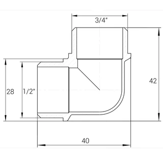 Кутник редукційний 3/4&Prime;х1/2&Prime;ЗЗ латунний А0105А
