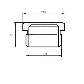 Заглушка 1 1/4&Prime;З нікельована під пломбу А1094Ако(нк)