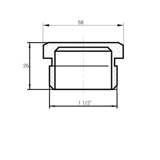 Заглушка 1 1/2&Prime;З нікельована під пломбу А1095Ако(нк)