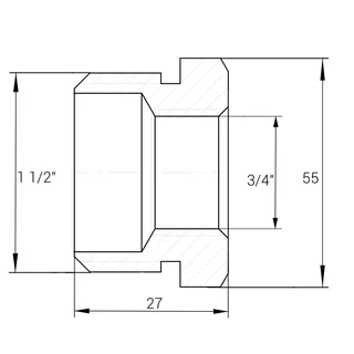Футорка 1 1/2&Prime;х 3/4&Prime;ЗВ латунна А0753А