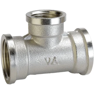 Трійник редукційний 3/4&Prime;х1/2&Prime;х3/4&Prime;ВВВ нікельований А0212А(нк)