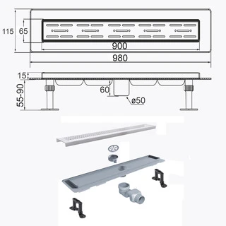 Трап лінійний душовий TILLO TM009-90 90см