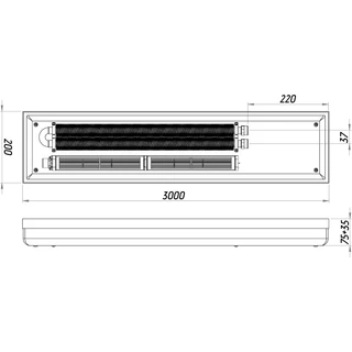 Конвектор ТС80-3000/200-LUX-2wbr (з решіткою)