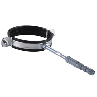 Хомут трубний SOLOMON  (комплект)  4&Prime;, 108-118мм  з гвинтом 10х120 та дюбелем