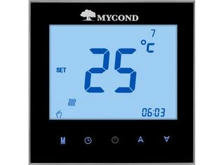Термостат квадратний сенсорний чорний LCD 2 канали AC220V Wi-Fi /MС-TRF-B2F-B-4 MYCOND/