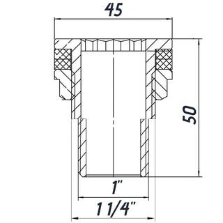 Врізання в бак 1&Prime;З нікельоване посилене Б5103А(нк)