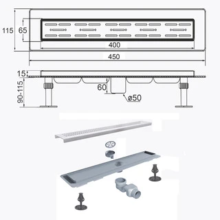 Трап лінійний душовий TILLO TM009-40C(C-40) 40см