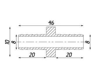Трубка пряма 8мм нікельована А05202А(нк)