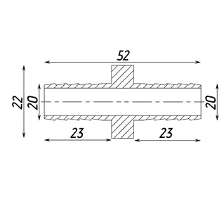 Трубка пряма 20мм нікельована А05208А(нк)